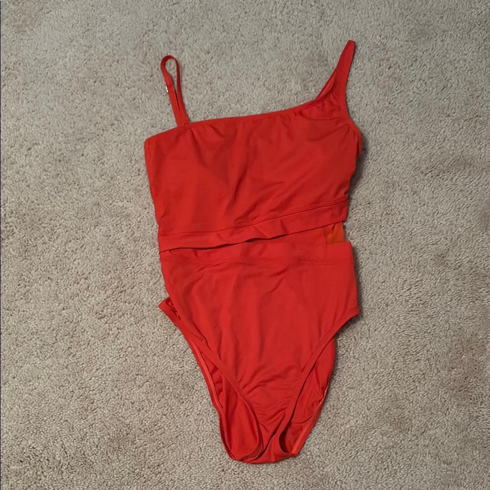 Bleu Rod Beattie One-Shoulder Red Swimsuit